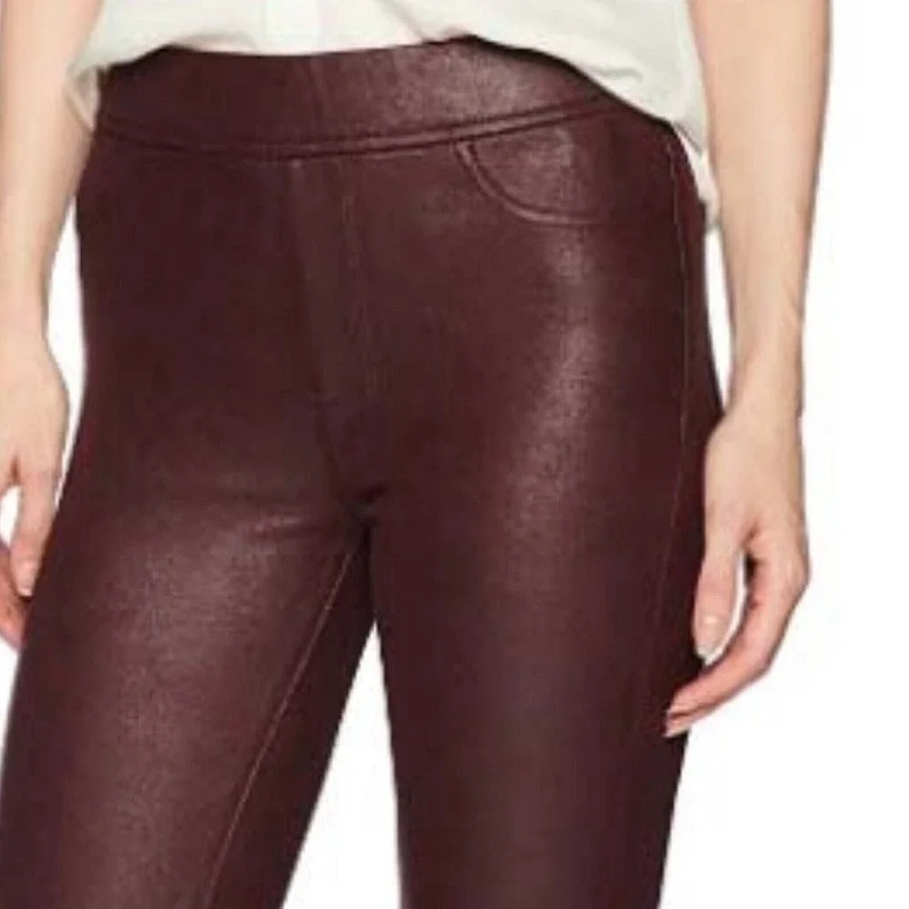 Jen7‎ by 7 For All Mankind Pants NWT 0 Burgundy Pull On Skinny Stretch Merlot